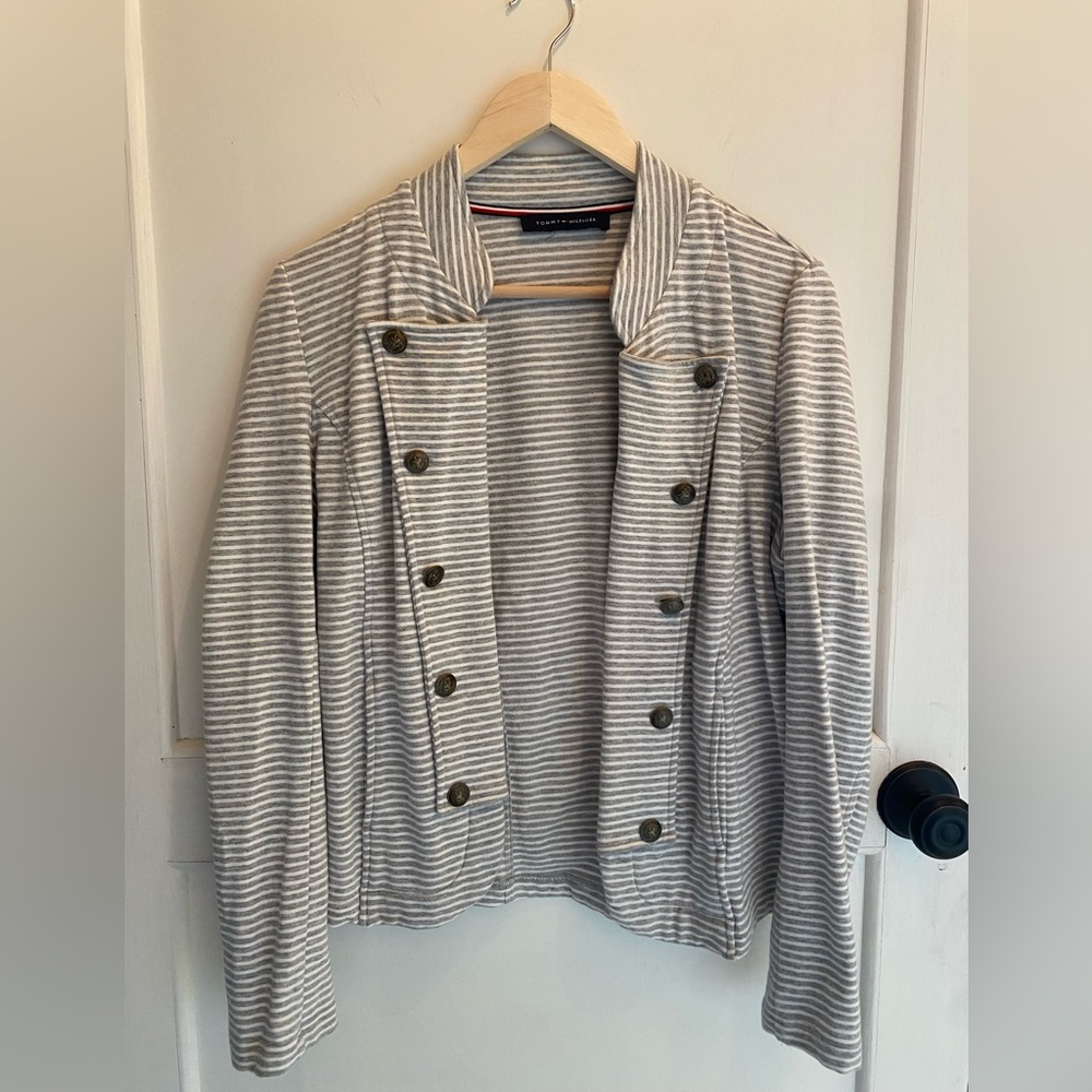 Tommy Hilfiger Gray and White Blazer
